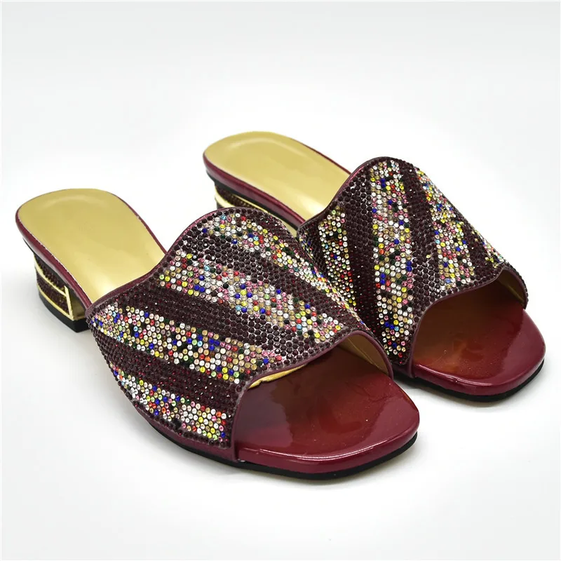 Специальное поступление Свадебные туфли фиолетового цвета в нигерийском стиле