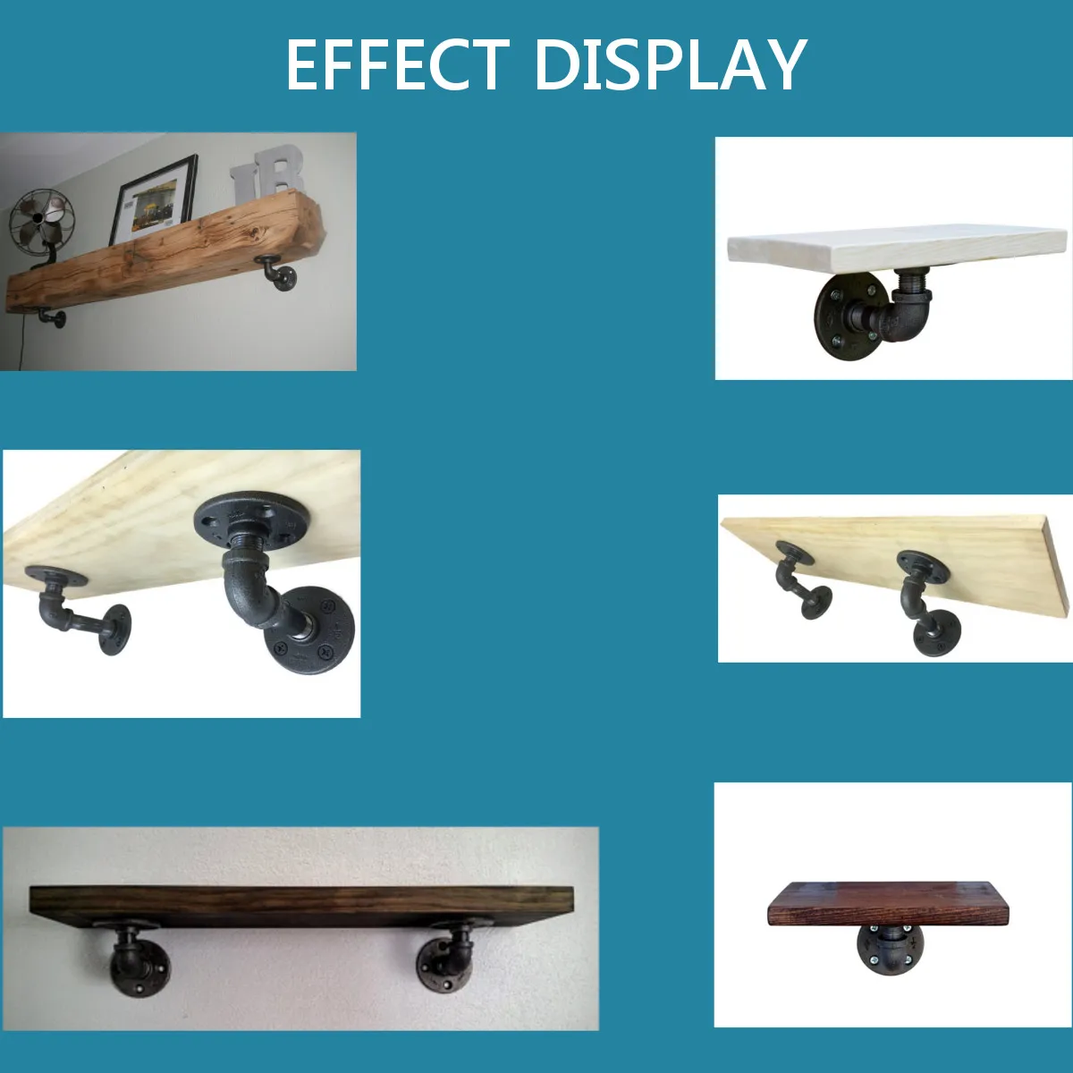 2 шт./компл. L-образный кронштейн для труб настенная плавающая полка винтажный