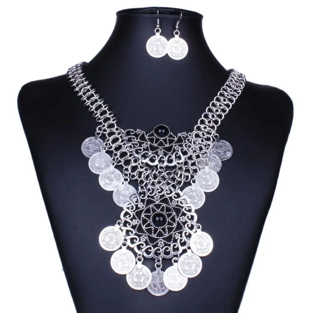 Ожерелье и серьги с кисточками и бахромой, в турецком стиле