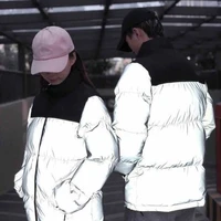 jacket down reflective 2021 winter new down jacket mens and womens casual warm thickened reflective jacket fashion couple