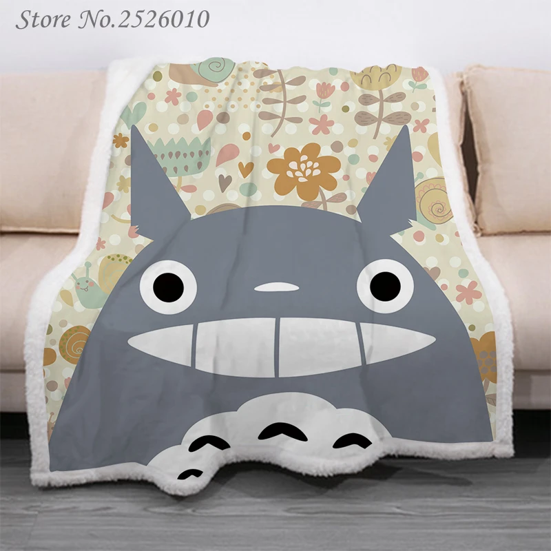 Пледы одеяло Аниме Тоторо 3D бархатное плюшевое покрывало для детей девочек шерпа