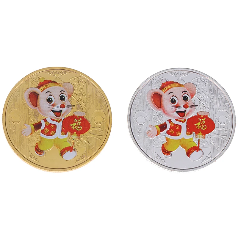 

2020 Year Of Rat Collection Coins Alloy Mouse Commemorative Coin New Year Gift Silver Gold Plated For Home Car Decoration