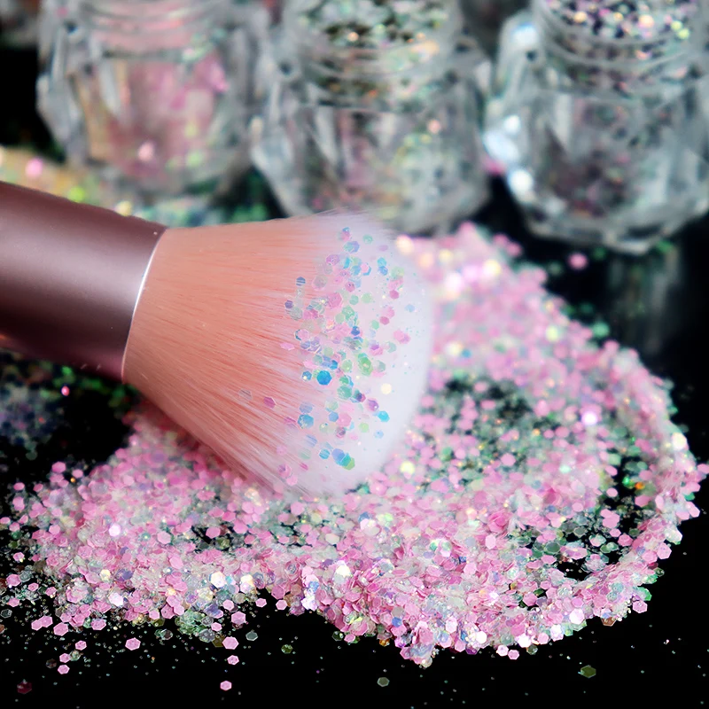 

New!8colors Chameleon Chunky Sequins For Nail Glitter 50g/opp bag Rainbow powder nail art &tools Shining Iridescent Sequins