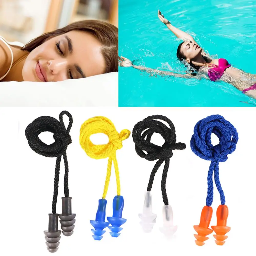 Спиральные водонепроницаемые беруши 2 шт. мягкие силиконовые затычки для сна