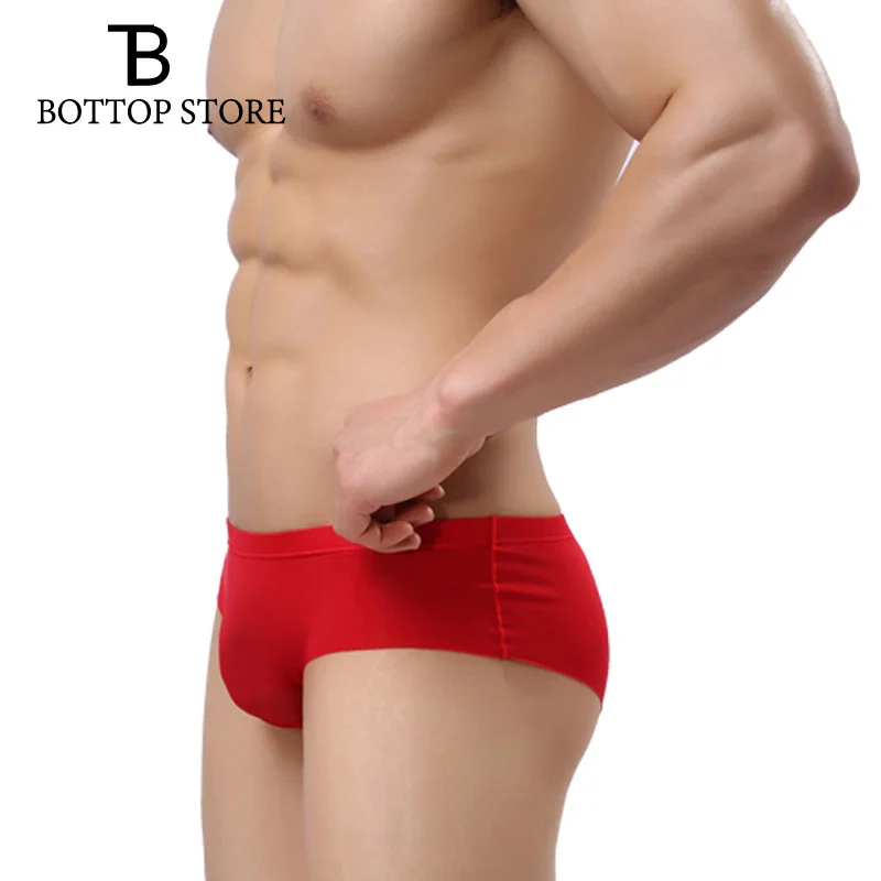 Ультратонкое Прозрачное нижнее белье бесшовное мужские трусы из ледяного шелка