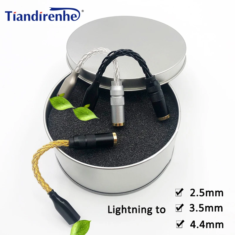 

New Global decoding HiFi DAC Earphone Adapter lightningc100chip For iphone 3.5mm Jack 2.5mm/4.4mm balance conversion cable
