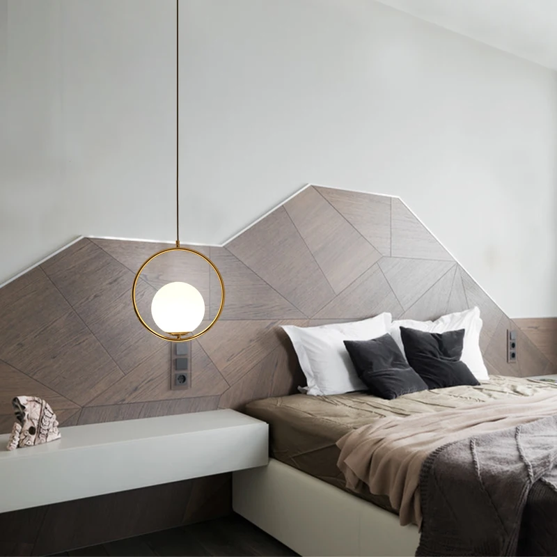 

nordic led glass ball luminaire suspendu pendant light luminaria pendente chandelier commercial lighting bedroom dining room