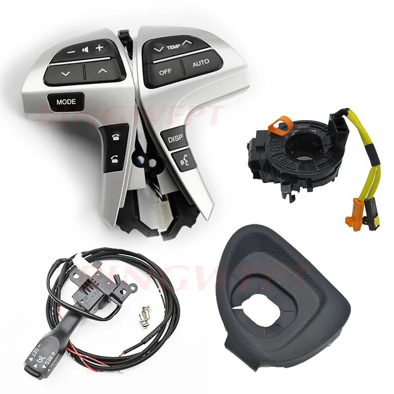 1set black silver Рулевое колесо аудио кнопка управления с Bluetooth 84250-06160 для Пластиковая пилочка для ногтей Hilux Vigo Highlander Innova 2011-2013 - Цвет: 1set black silver
