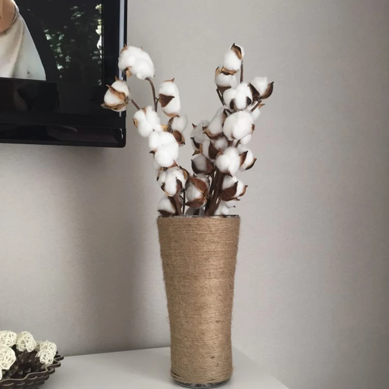 10 шт. засушенный натуральный хлопок бутоны белый DIY цветок искусственные растения Свадебные Рождественские украшения для дома поддельные цветы