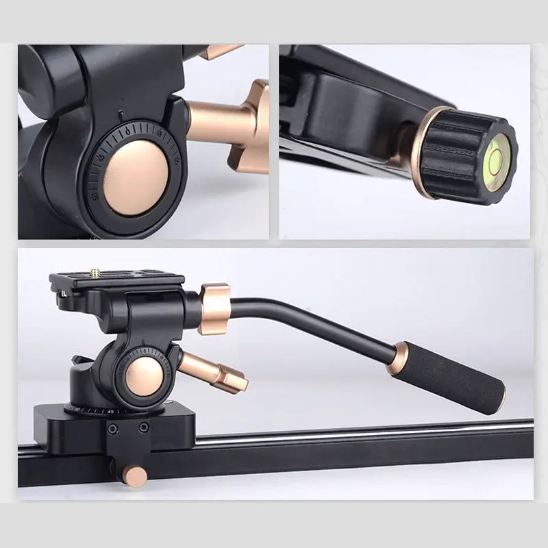

QINGZHUANGSHIDAI Q08S Aluminum 3-Way Fluid Head Rocker Arm Video Tripod Ball Head for DSLR Camera Tripod Monopod