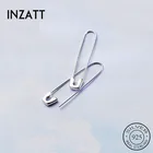 Серьги-кольца женские из серебра 925 пробы с геометрической булавкой, 2019