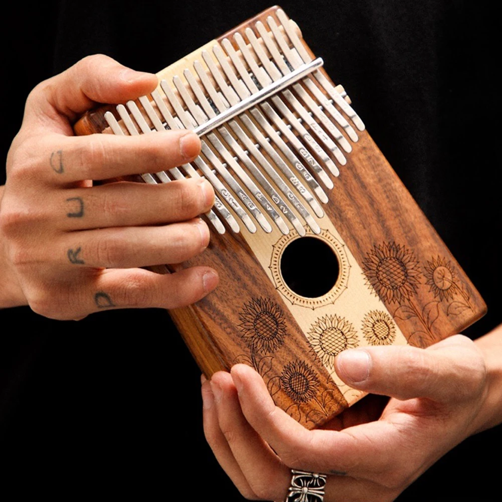 

Wooden Kalimba Musical Instrument 17 Key Portable Acacia Maple Thumb Finger Piano for Beginner Advanced People