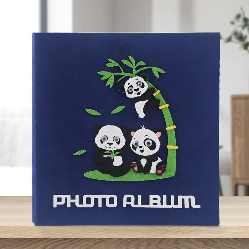 

600 Pockets 6 Inch 3D Felt Cute Panda Photo Album Baby Picture Case Family Scrapbook Children Growth Album New Scrapbook Gift