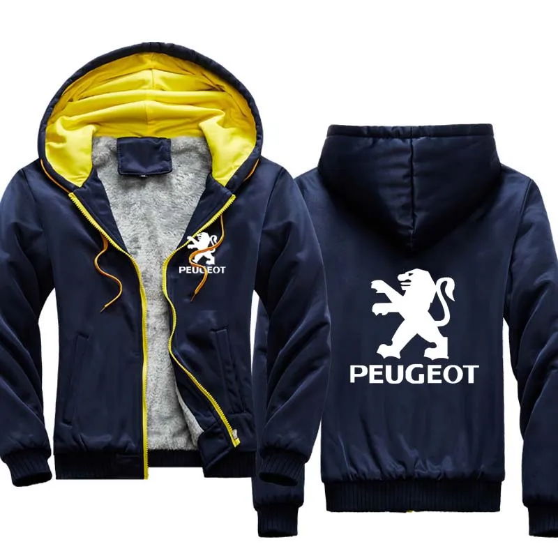 

2020 new winter Men's Hoodie Peugeot Car Logo Print Casual Men's jackets Solid color Men's thick top