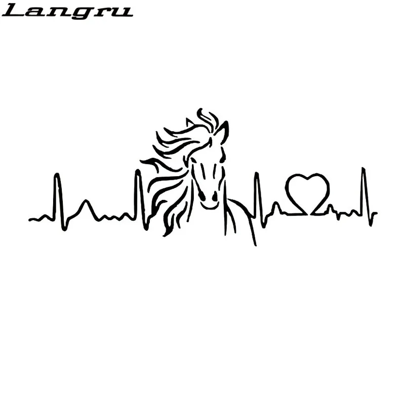 Langru 20 см * 7 9 новый дизайн лошадь сердцебиение любовь автомобиля Наклейка