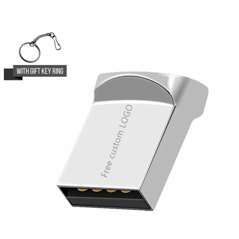 Usb флешка 64 Гб 16 Гб Флешка 32 usb-флэш, совместимо с ПК и смартфоном флэш-накопитель 128 Гб супер компактный флеш-накопитель 8 ГБ флеш-накопитель 128 ГБ Бесплатный Пользовательский логотип - Цвет: Silver