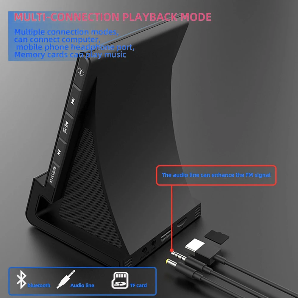 Беспроводное зарядное устройство 4 в 1 Bluetooth-динамик светодиодный Будильник радио