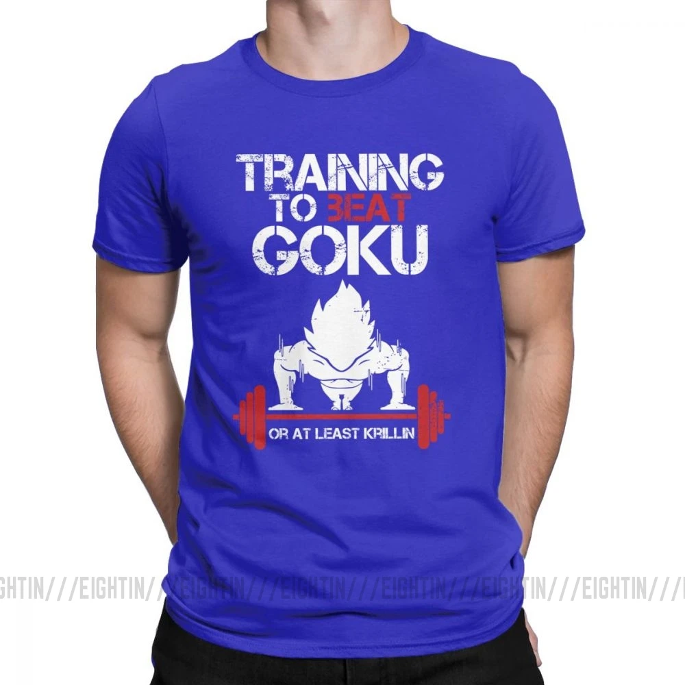 Синий Супер Saiyan Goku, тренировочная футболка для спортзала, Dragon Ball, бодибилдинг, футболки для взрослых, хлопок, футболки с круглым вырезом и короткими рукавами, футболка - Цвет: Синий
