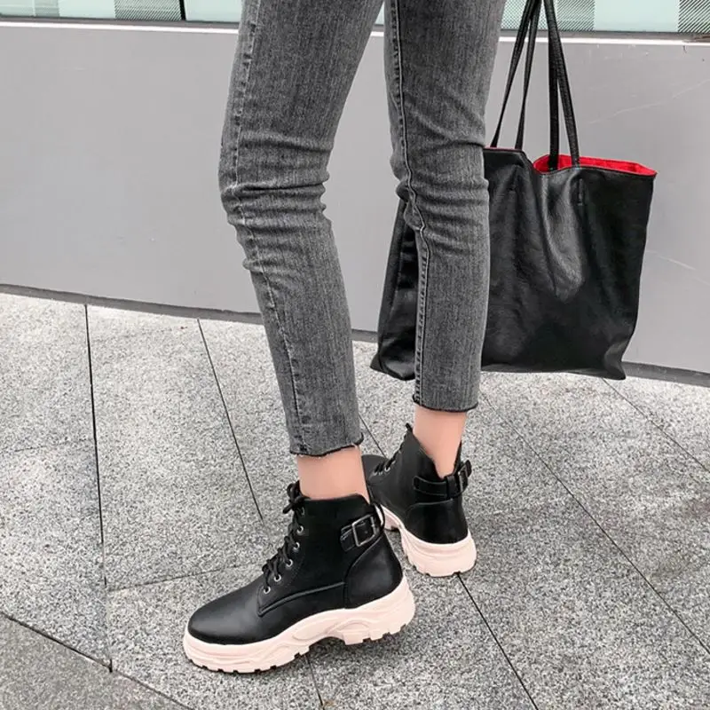 

Taoffen Fashion Warm Ankle Boots Women Thick Sole Casual Winter Shoes Woman Short Women Footwear Size 29-43