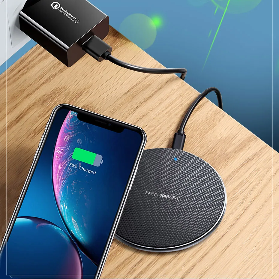 DCAE Qi Беспроводное зарядное устройство 10 Вт для samsung S10 S9 S8 Plus приемник Быстрая зарядка док-станция для iPhone 11 X XS Max XR 8 Airpods Pro