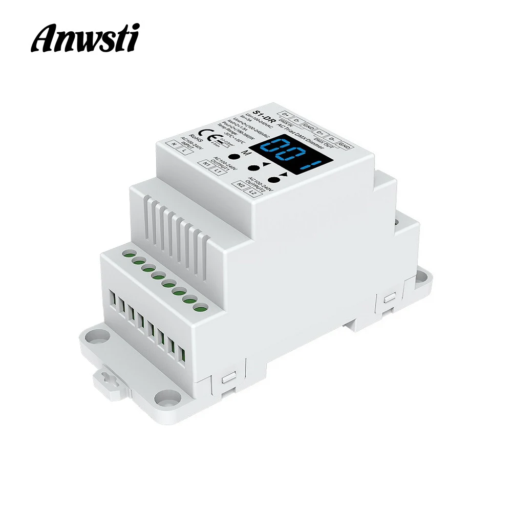 DMX512 светодиодный диммер 220 В 230 110 2 канальный Диммируемый контроллер переменного