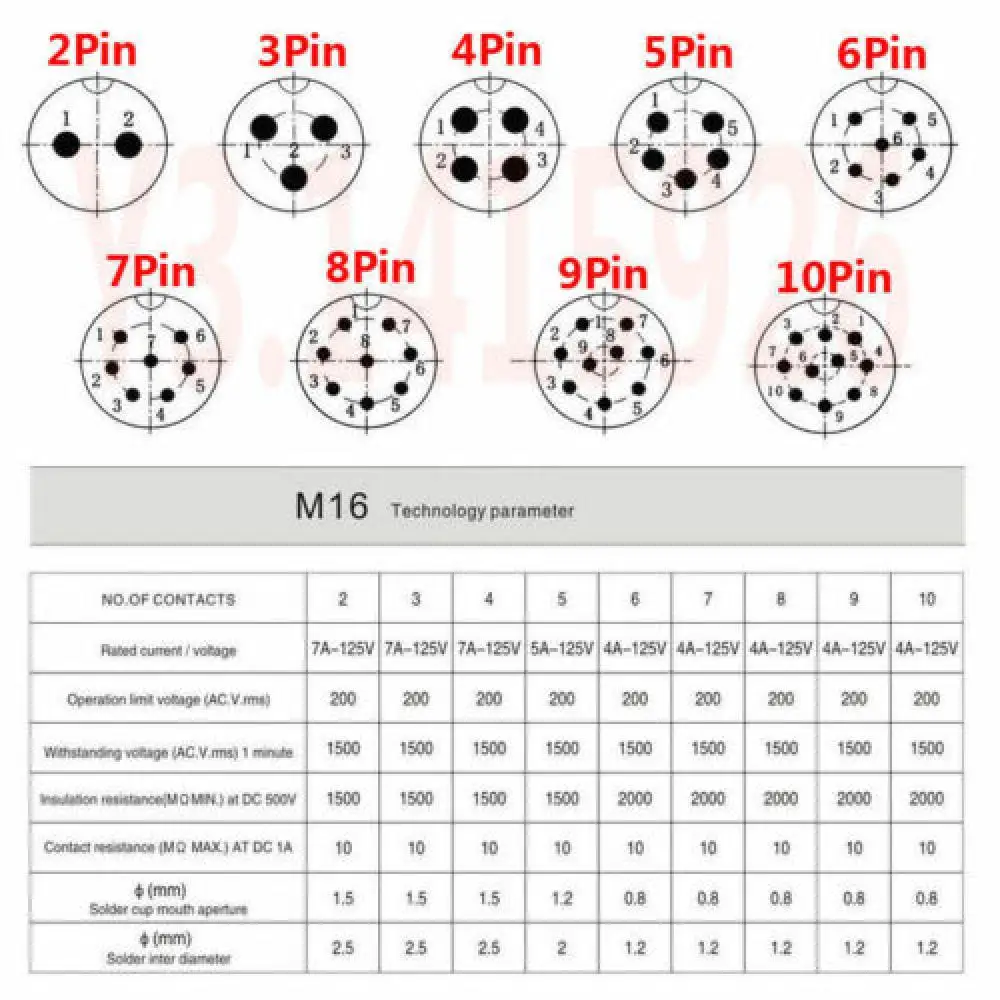 2Pin/3/4/5/6/7/8/9/10Pin GX16 водонепроницаемый авиационный разъем с датчиком датчика |