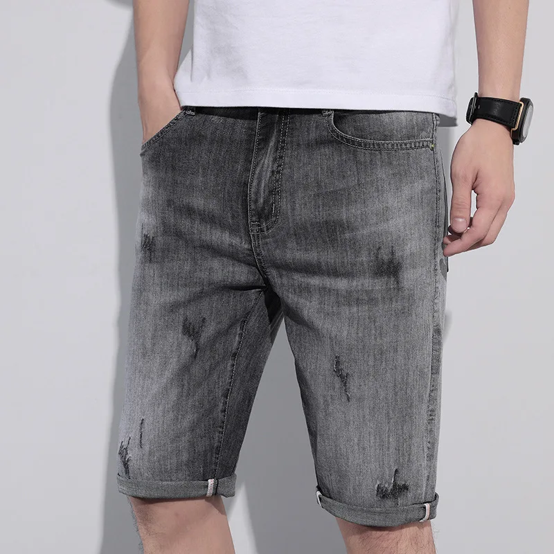 

Высокое качество джинсовые по колено прямые брюки мужские летние повседневные шорты Hommes джинсы