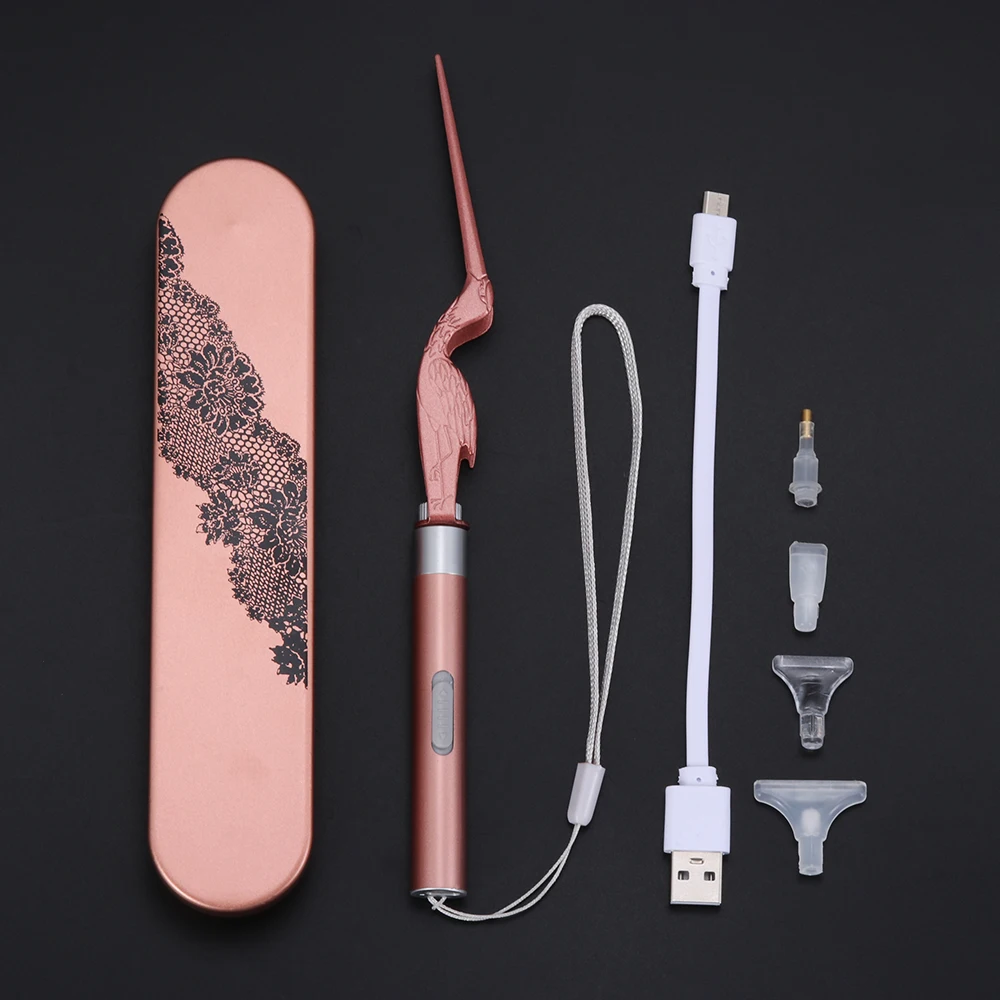 Перезаряжаемая 5D алмазная ручка для рисования точечная Ручка квадратное/Круглое