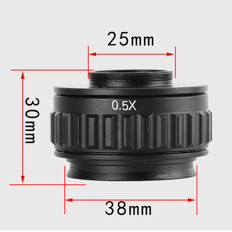 

Focusable 0.35X and 0.5XC Bayonet Lens Adapter Camera Adapter Mounted to Trinocular Stereo Microscope