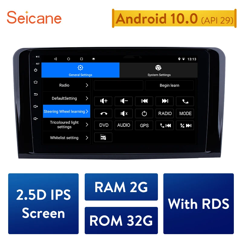 Автомагнитола Seicane 2 Гб Android 10 0 стерео GPS навигация для Mercedes Benz ML CLASS W164 ML350 ML430 ML450 ML500