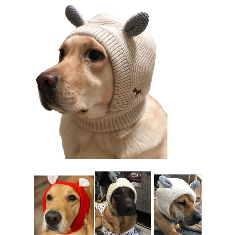 

Шапки Winte для собак, Рождественская теплая ветрозащитная однотонная вязаная шапка для домашних питомцев, для маленьких и средних собак, для ...