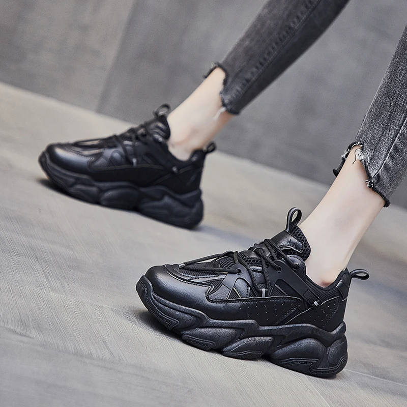 

Fashion Sneakers White Shoes Women Tenis Trainers Chunky Platform Shoe Height Increasing Ladies Casual Vulcanized Basket Femme