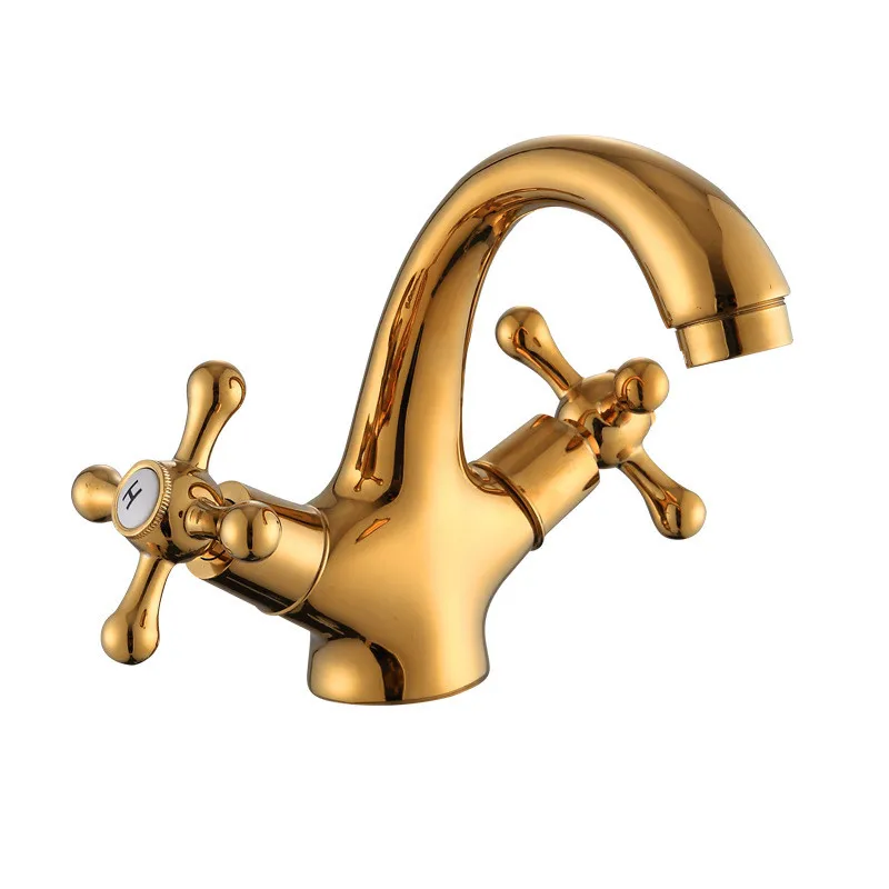 Золотистые краны с двойным переключателем для туалета душевой комнаты кухонные
