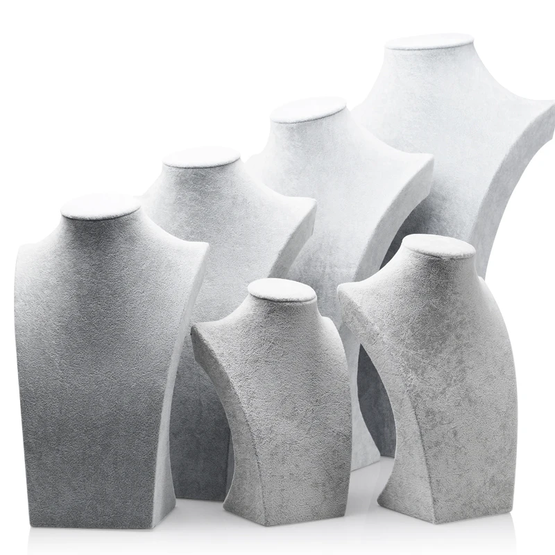 Oirlv Ice Flannel Portrait Neck Necklace Display Stand Vertical Model Jewelry Necklace Display Props