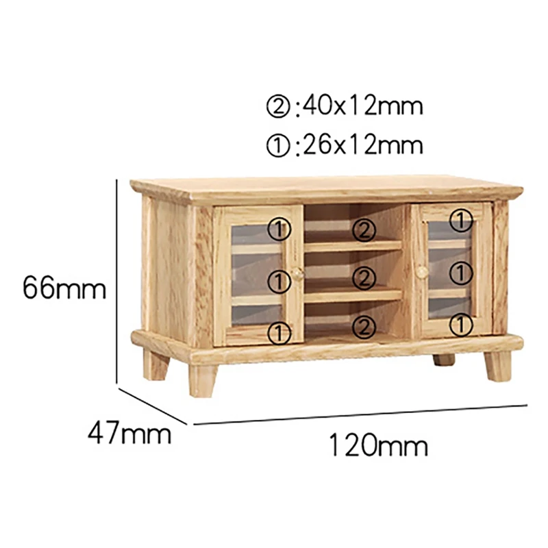 

1/12 Dollhouse Miniatures TV Cabinet Stand Table Mini Wardrobe Bedroom Wooden Toys Furniture Dolls House Accessories
