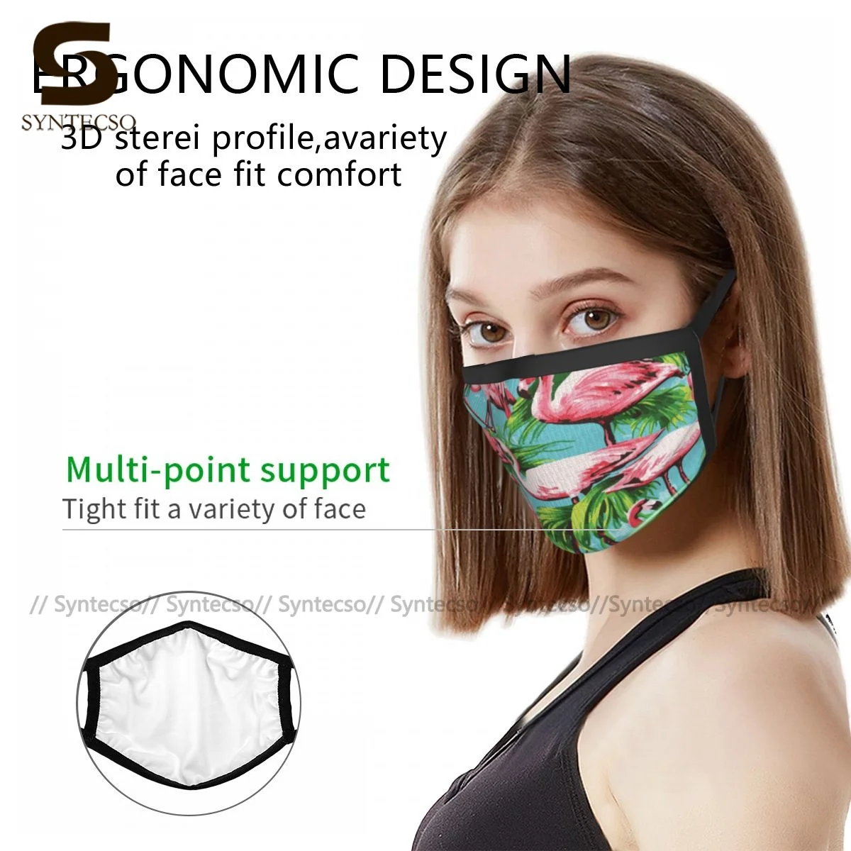 

Flamingo Face Mask Printed Breathable Fun Unisex Cloth Facial Mouth Mask
