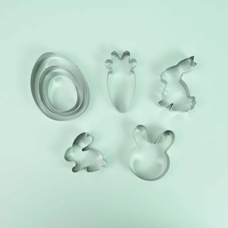 

1pc Easter Egg Rabbit Carrot Shape Stainless Cookie Cutters Tools Fondant Biscuit Cutter Mold Pastry Cake Baking Decorating Tool