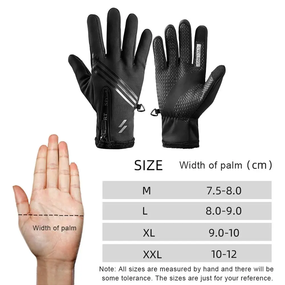 

Bicycle Motorcycle Thermal Gloves Winter Touch Screen Warm Gloves Waterproof Windproof For Cycling Riding Running Outdoor Sports