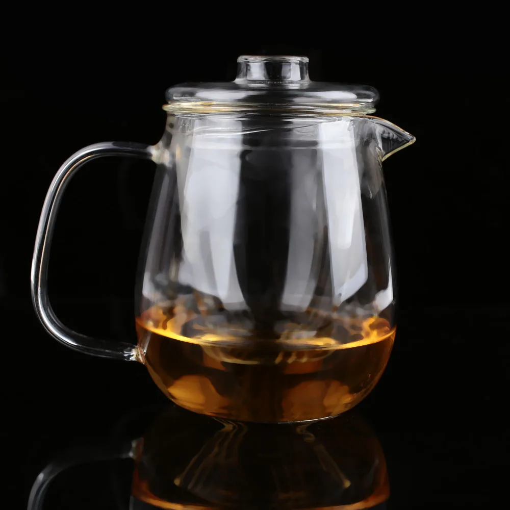 Прочный стеклянный цветочный чайник для кухни 600 мл модный кофейный гостиной