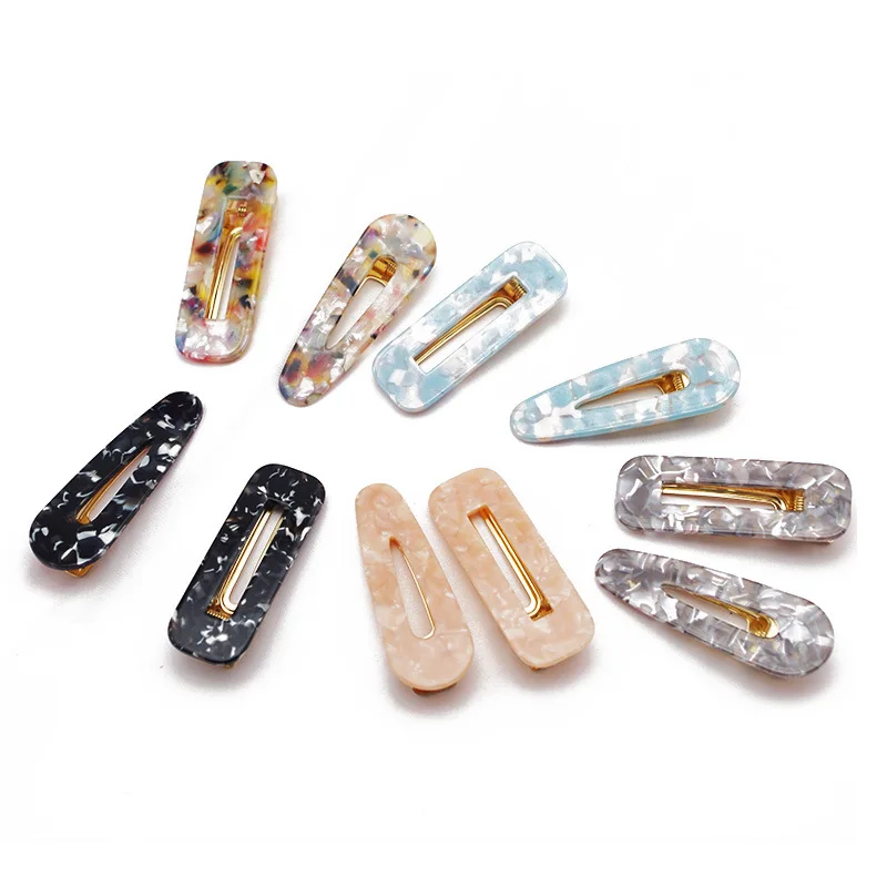 Новая модная женская акриловая заколка для волос пустотелая капля прямоугольная