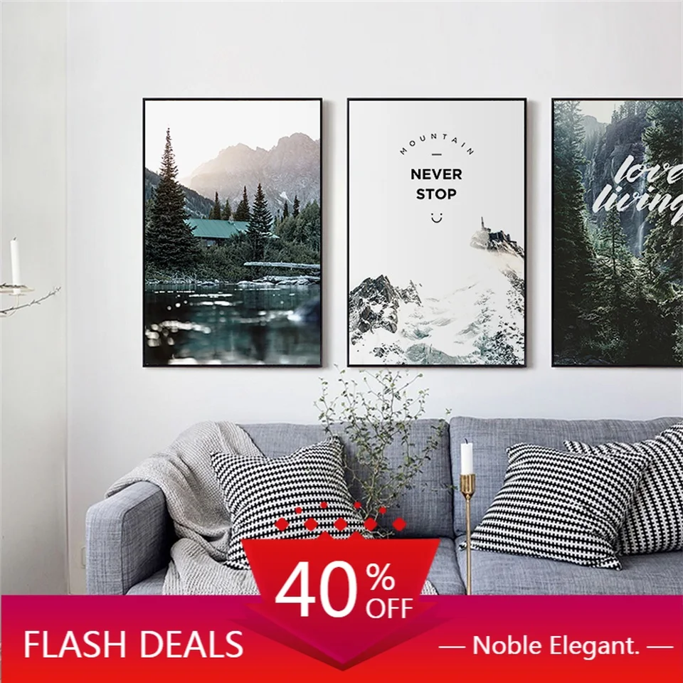 

Christmas Canvas Painting Scandinavian Poster Forest Posters And Landscape Art Modern Quote Wall Pictures For Living Home Decor