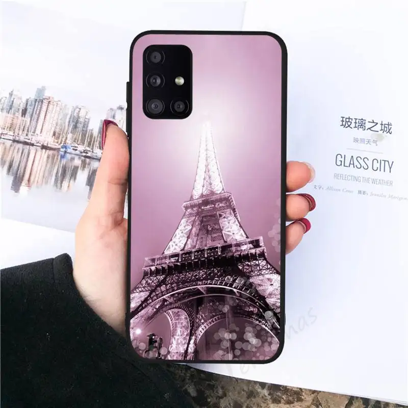 

France Paris the Eiffel Tower Phone Case black For Samsung galaxy S 21 20 10 8 A 51 71 50 21s 70 40 20 20e note 10 plus Ultra