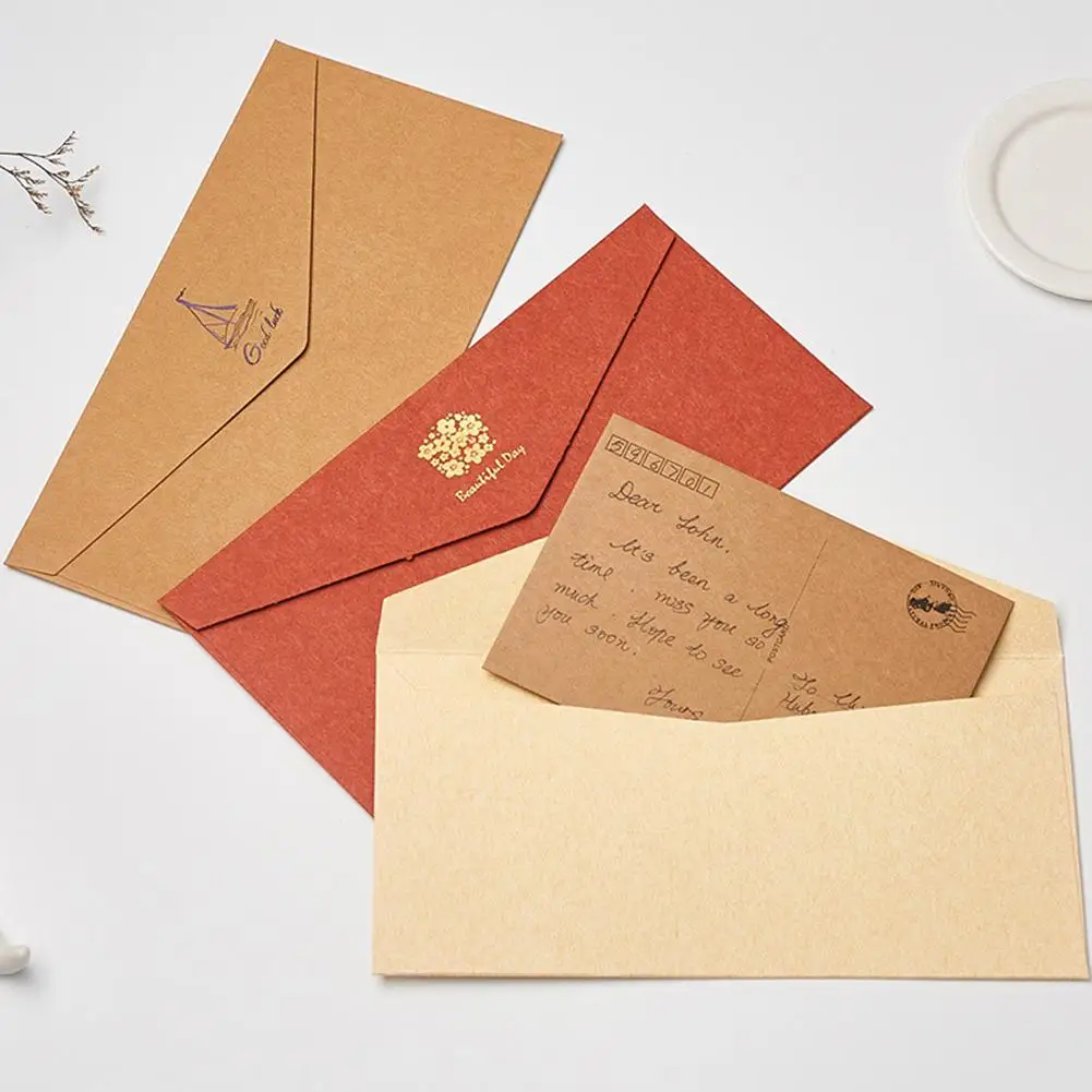 Конверты из крафт бумаги 2 шт. конверты с буквами подарочные открытки|Открытки и