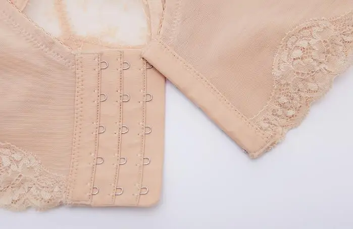 Women's Wireless Minimizer Bra Full Coverage Lace Embroidery Underwear Adjustable Lingerie 34 36 38 40 42 46 B C D E F