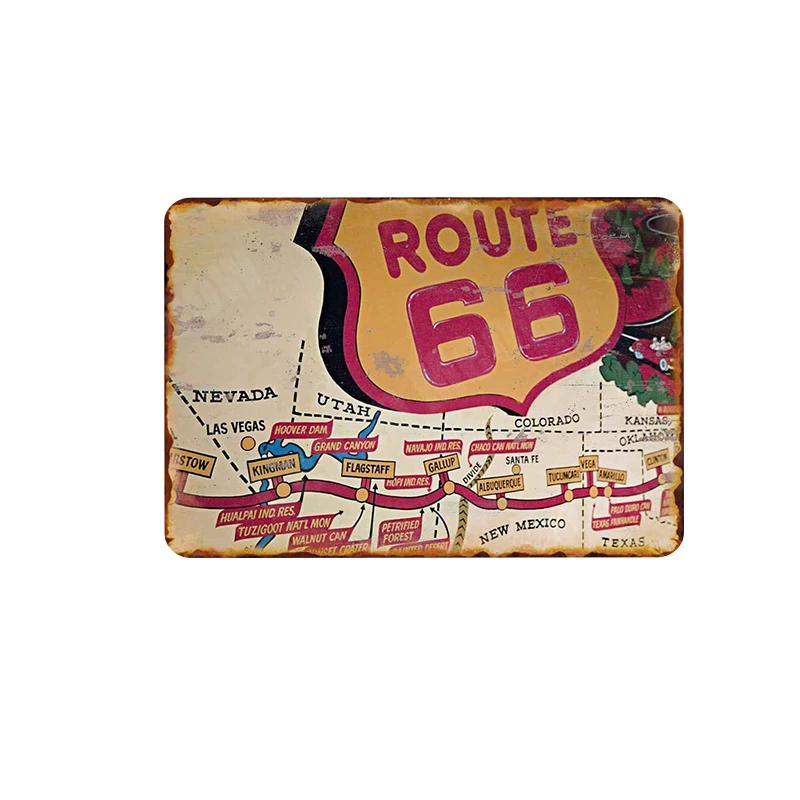 V Нью-Мехико Route 66 винтажная металлическая жестяная вывеска, плакат для мамы, для паба, бара, клуба, Декор, Канзас, наклейки на стену, домашний декор, MN113 - Color: V