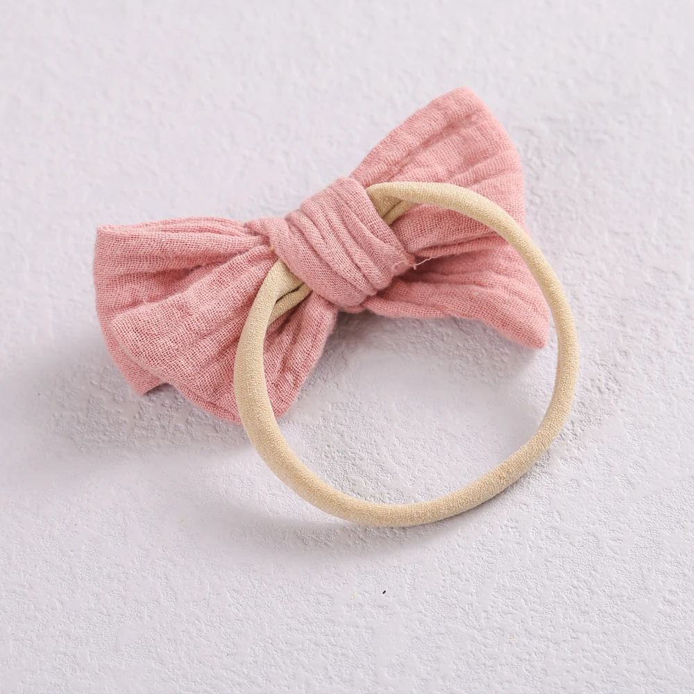 

Cotton Hair Bow Baby Headbands For Girls Solid Color Nylon Elastic Hairbands For Children Kids Headwear Fashion Hair Accessories