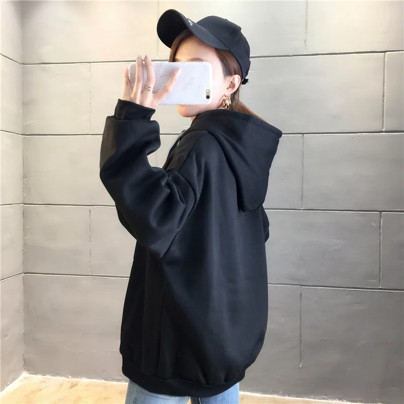 

XIBUSANA 2020 Winter New Drawstring Letter Pullovers Cotton Sweatshirts Female Long Sleeve Casual Loose Hoodies Tops Women's