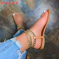 summer new foot naked chain roman style womens sandals outdoor leisure ins tide transparent open toe sandals party women shoes
