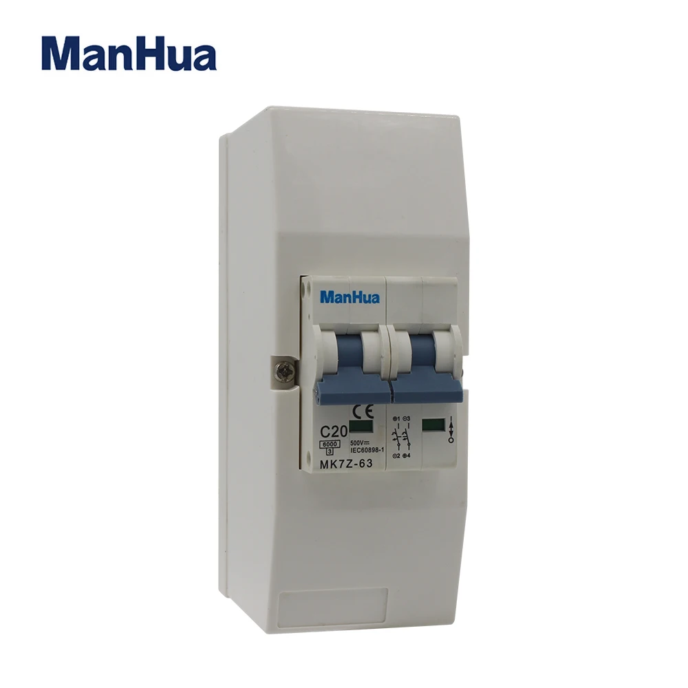 ManHua 2P DC Air Automatic MK7Z-63 C20E Voltage Relay Disjunctor Miniature Circuit Breaker with Shell | Обустройство дома