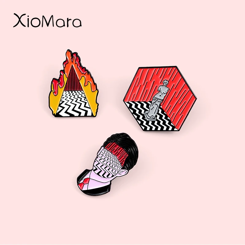 Голова загадка лабиринт Венера де Мило эмаль Pin Art Fun значки Твин Пикс Линч стиль